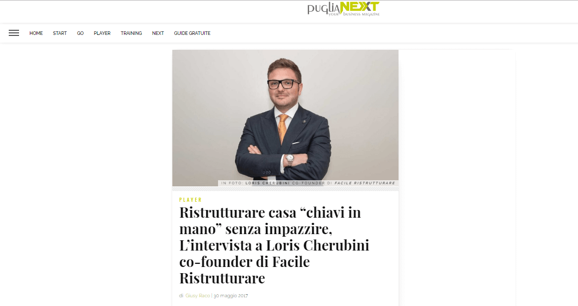 Puglia Next parla di Facile Ristrutturare e del Puglia Next parla di Facile Ristrutturare e del