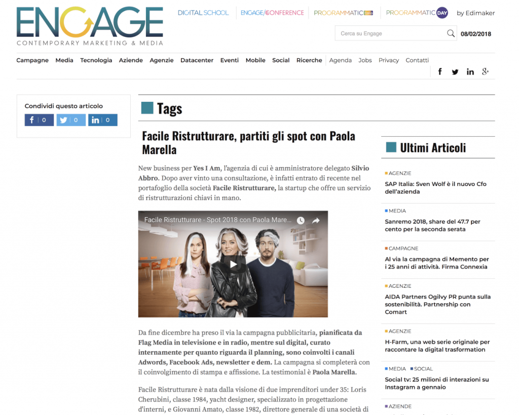 La nuova campagna FR su Engage Magazine | Facile Ristrutturare Engage_Facile Ristrutturare