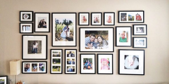 Idee creative per arredare con le fotografie | Facile Ristrutturare arredare con le vostre fotografie una parete con cornici