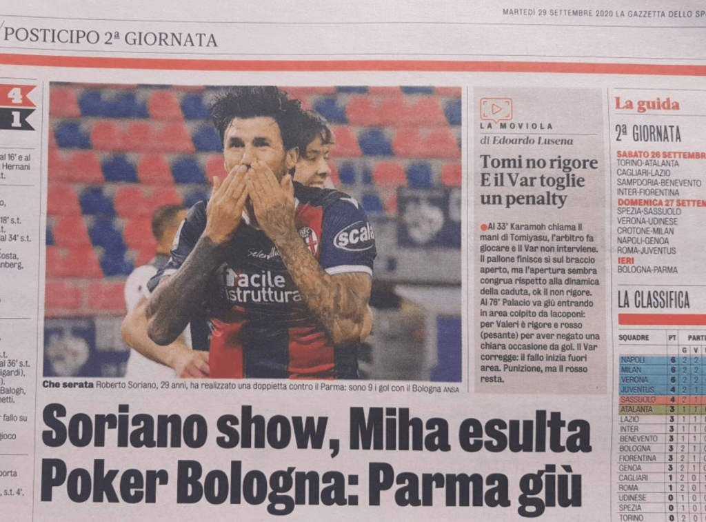 Poker di Goal allo Stadio Renato Dall'Ara: 4-1 per il Bologna, di cui Facile Ristrutturare è Main Partner | Facile Ristrutturare