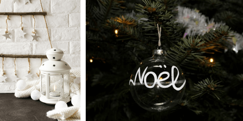 Decorazioni di Natale, stelle bianche, portacandela bianco, palla per l'albero Noel | FacileRistrutturare