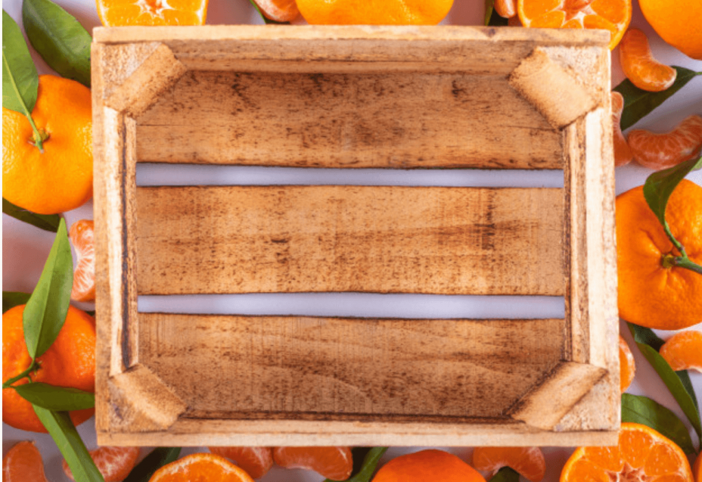 Cassetta di legno decorativa su arance | FacileRistrutturare