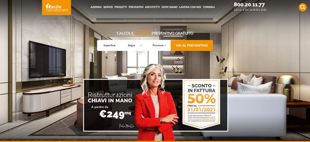 Facile Ristrutturare lancia il nuovo sito web | Facile Ristrutturare Home page del nuovo sito Facile Ristrutturare con Paola Marella