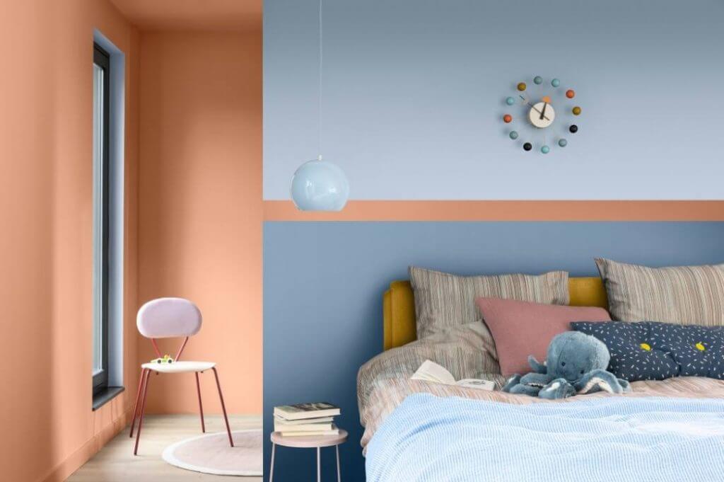 Come dividere gli ambienti con i colori di Sikkens | Facile Ristrutturare Dividere gli ambienti con il colore. Camera da letto con pareti colorate.