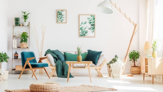 Soggiorno green arredamento primaverile