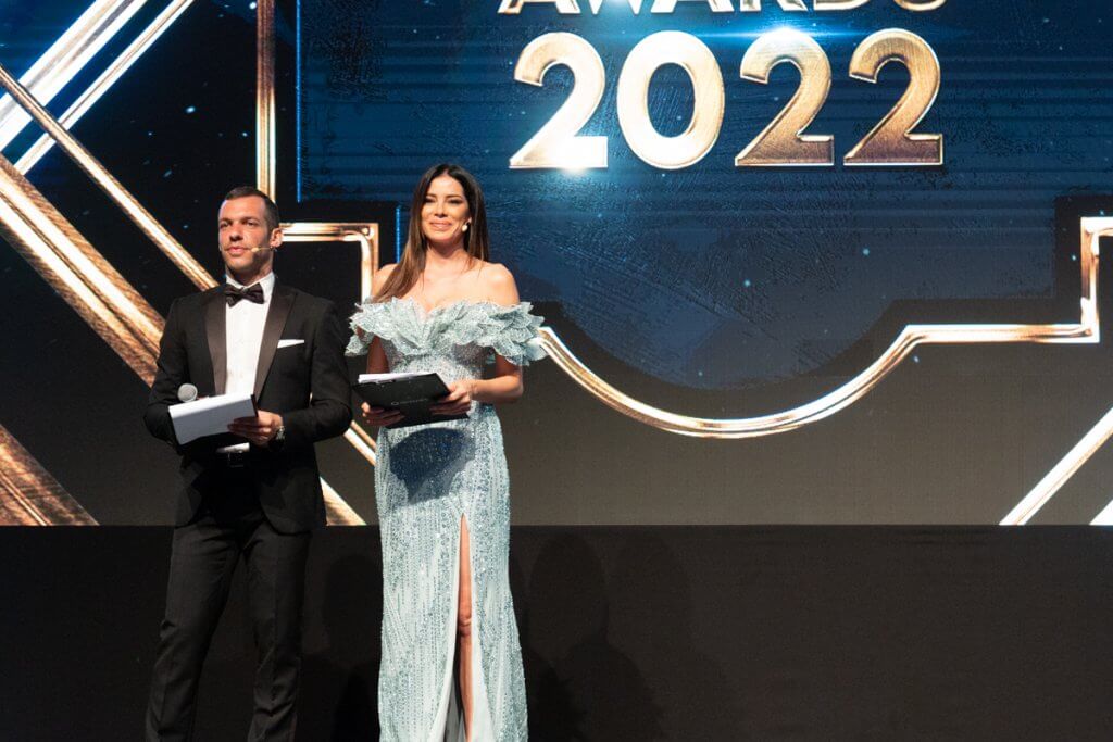 Alberto Vanin con Aida Yespica come conduttori degli Incentive Awards di Dubai