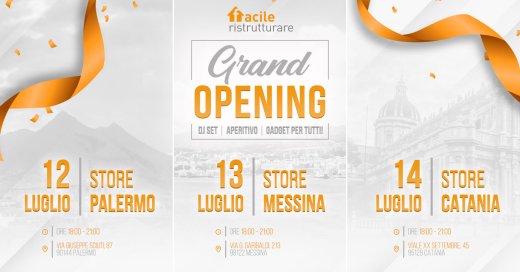 Grafica inaugurazione Store in Sicilia