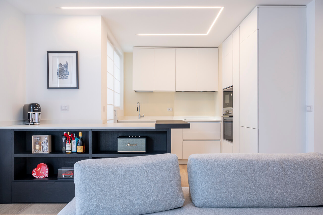 cucina rivestimento in smalto bianco