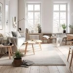 Soggiorno living in stile nordico scandinavo