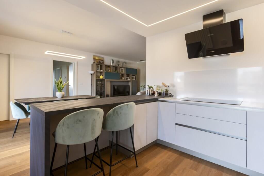 Cucina con penisola