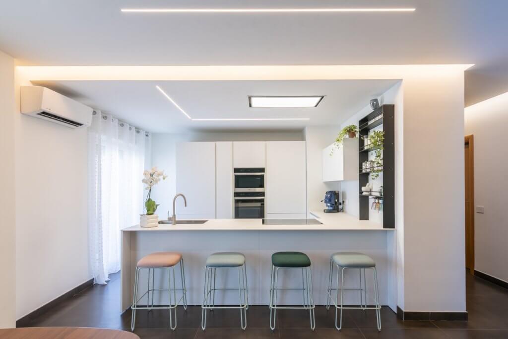 cucina angolare total white