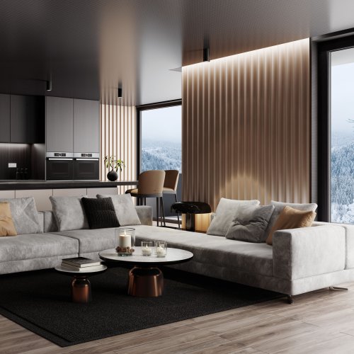 Open space cucina soggiorno: idee e soluzioni d'arredo | Facile Ristrutturare Open space cucina soggiorno elegante divisione divani arredo